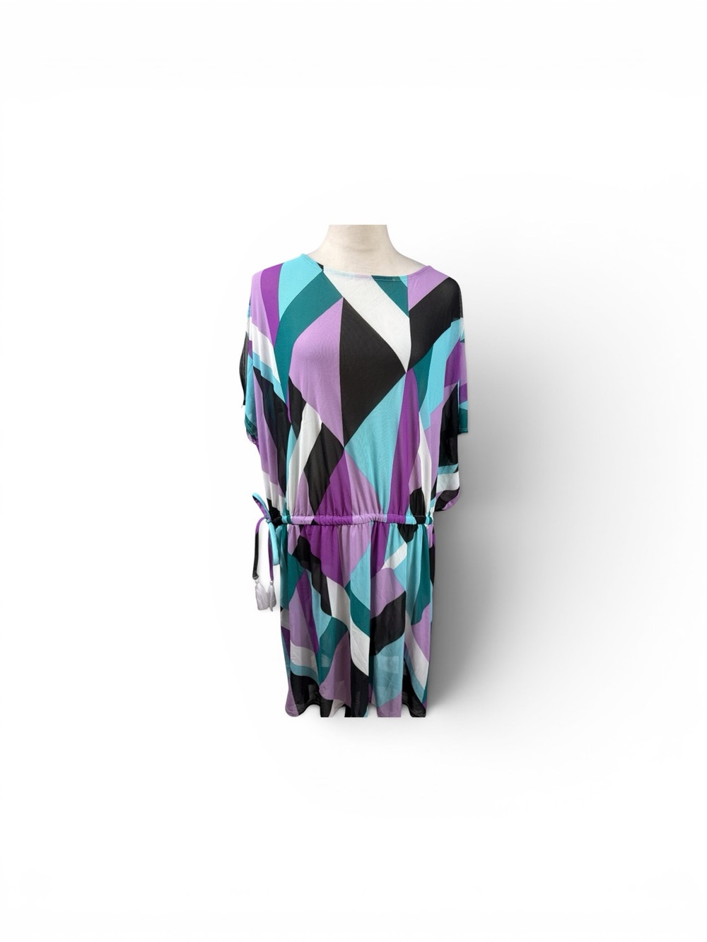 torrid Geometric swim coverup toe waist dress in  Purple, Teal & Black size 2-2X